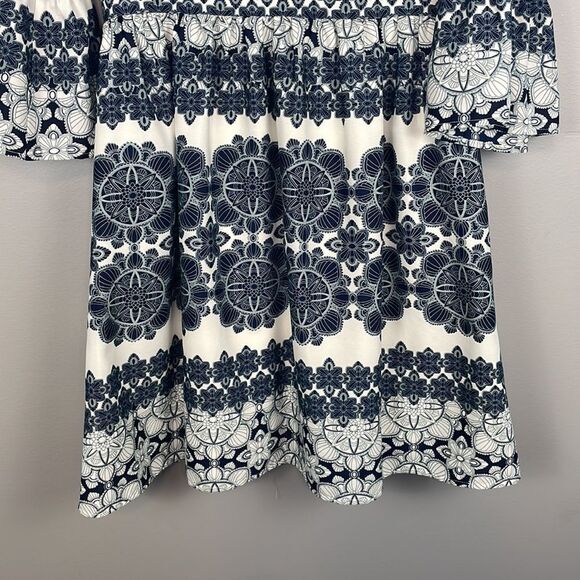 Eliza J Navy and White Mini Dress - Picture 3 of 12